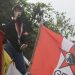 Ketua Bidang Kesarinahan DPC GMNI Sukabumi Raya, Sarinah Fitri, saat melakukan orasi pada beberapa waktu lalu. Foto: Istimewa.