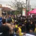 Massa aksi mahasiswa saat melakukan aksi unjuk rasa di depan Mapolres Sukabumi Kota, pada Kamis (27/3/2025). Foto: Nuria Ariawan.