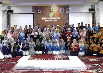 Dinkes Kota Sukabumi menggelar kegiatan halal bihalal yang berlangsung di kantor Dinkes, pada Selasa (8/4/2025). Foto: Istimewa.