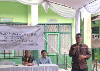 Anggota Komisi I DPRD Kota Sukabumi Fraksi Partai Golkar, Suhud Jaya Kusuma, saat memberikan sambutan dalam reses masa persidangan ke III tahun sidang 2024-2025. Foto: Istimewa.