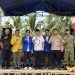 Ketua PKC PMII Jawa Barat ,Rusli Hermawan (tiga dari kiri) dan Tamu undangan di acara Milangkala Desa Banyuwangi ke-44, Minggu (23/8/2026), di Desa Banyuwangi, Kecamatan Cibitung, Kabupaten Sukabumi.