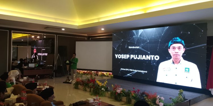 Suasana saat sambutan Pertama Yosep Pujianto sebagai Ketua DPC PKB Kota Sukabumi (15/10/2026)